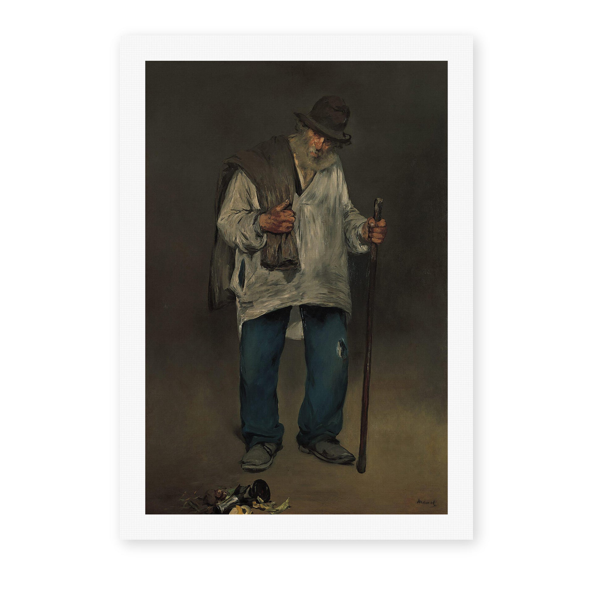 Edouard Manet's 'The Ragpicker, Norton Simon Museum' painting reproduced as a rolled canvas print