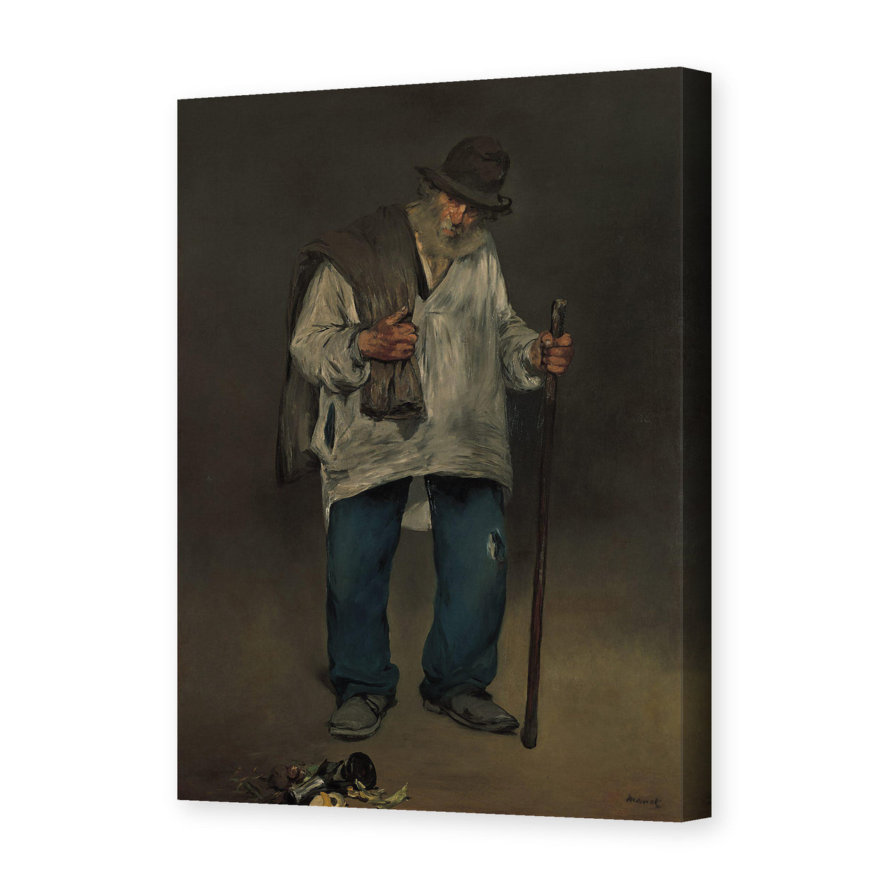 Edouard Manet's 'The Ragpicker, Norton Simon Museum' painting reproduced as a gallery-wrapped canvas print