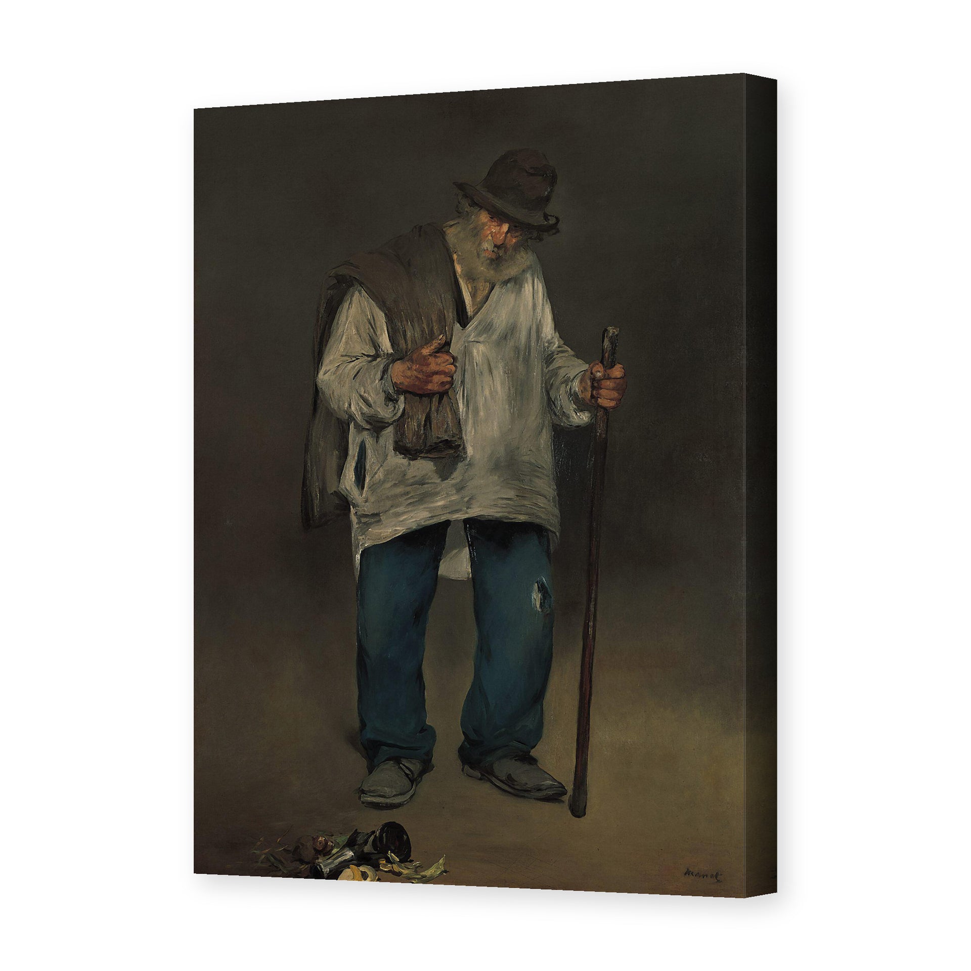 Edouard Manet's 'The Ragpicker, Norton Simon Museum' painting reproduced as a gallery-wrapped canvas print