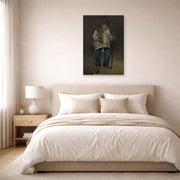 Gallery-wrapped canvas print of Edouard Manet's 'The Ragpicker, Norton Simon Museum' displayed on a wall in a bedroom