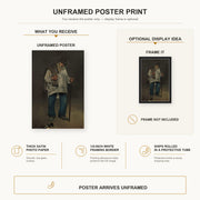 Edouard Manet - The Ragpicker, Norton Simon Museum poster print size comparison and framing display infographic