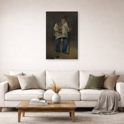 Unframed poster print of Edouard Manet's 'The Ragpicker, Norton Simon Museum' displayed on a wall in a living room