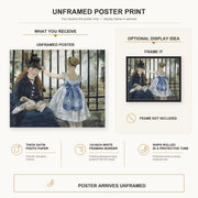 Edouard Manet - The Railway poster print size comparison and framing display infographic