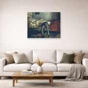 Gallery-wrapped canvas print of Edouard Manet's 'The Suicide, Le Suicidé' displayed on a wall in a living room