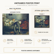 Edouard Manet - The Suicide, Le Suicidé poster print size comparison and framing display infographic