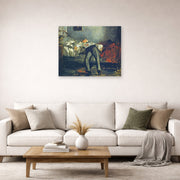 Unframed poster print of Edouard Manet's 'The Suicide, Le Suicidé' displayed on a wall in a living room