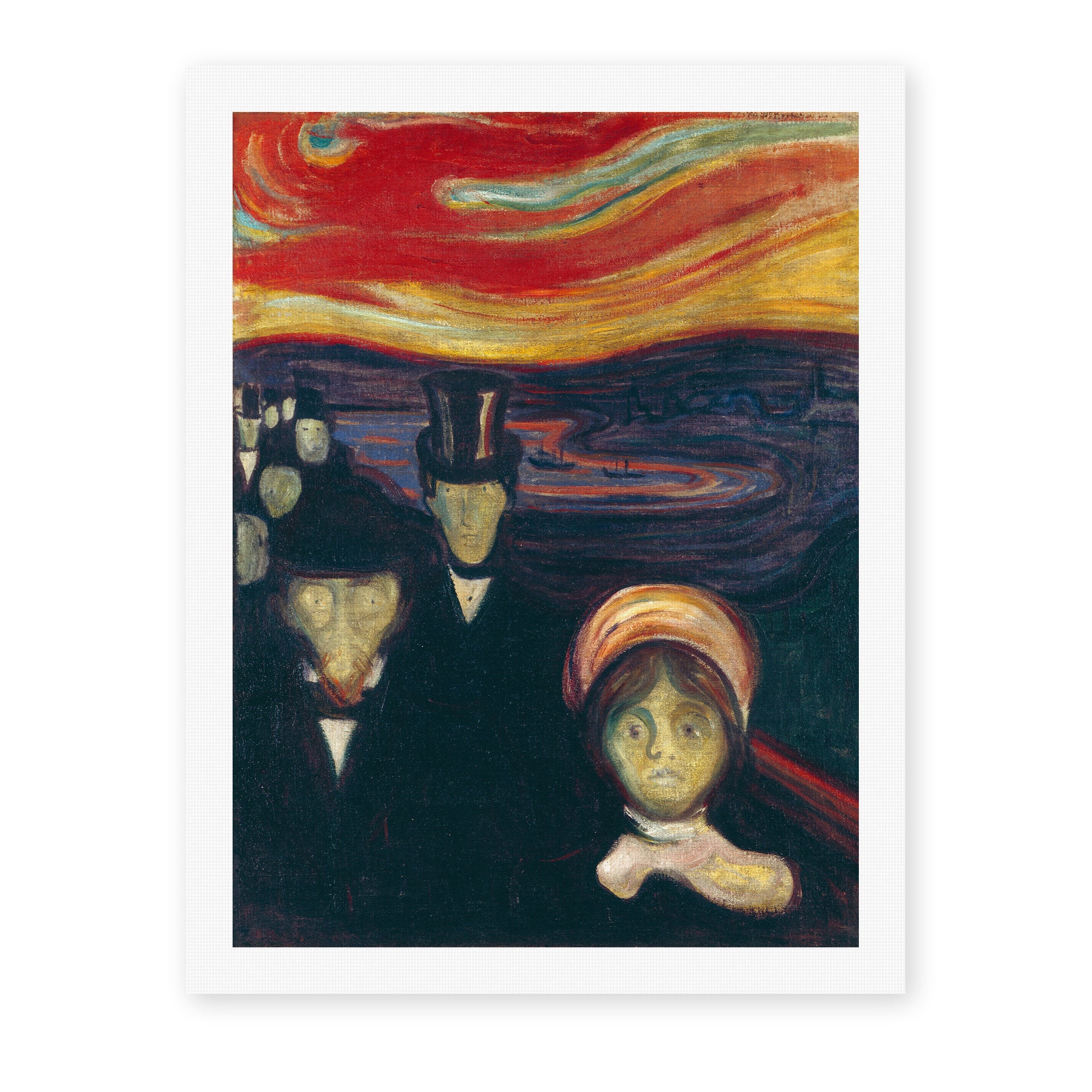 Edvard Munch's 'Anxiety' painting reproduced as a rolled canvas print