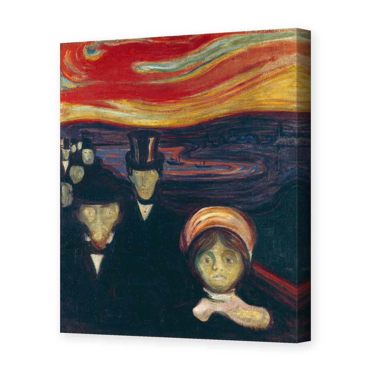 Edvard Munch's 'Anxiety' painting reproduced as a gallery-wrapped canvas print