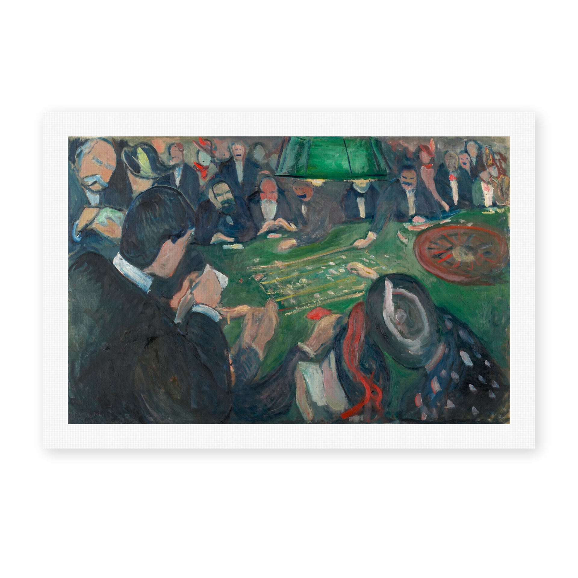 Edvard Munch's 'At the Roulette Table in Monte Carlo' painting reproduced as a rolled canvas print