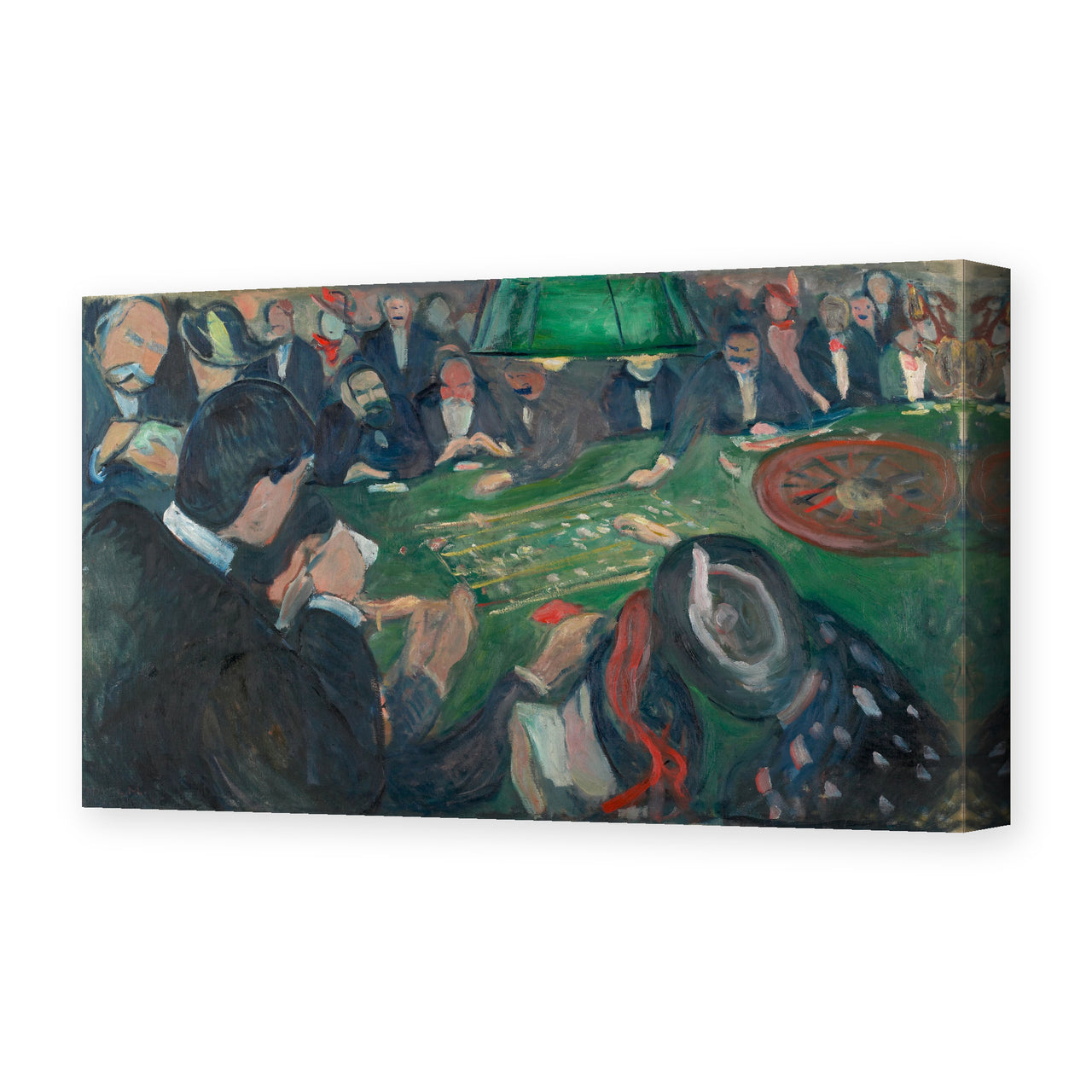 Edvard Munch's 'At the Roulette Table in Monte Carlo' painting reproduced as a gallery-wrapped canvas print