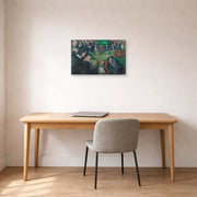 Gallery-wrapped canvas print of Edvard Munch's At the Roulette Table in Monte Carlo displayed on a wall in a home office