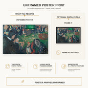 Edvard Munch - At the Roulette Table in Monte Carlo poster print size comparison and framing display infographic