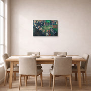 Unframed poster print of Edvard Munch's At the Roulette Table in Monte Carlo displayed on a wall in a dining room