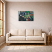 Unframed poster print of Edvard Munch's At the Roulette Table in Monte Carlo displayed on a wall in a living room