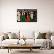 Gallery-wrapped canvas print of Edvard Munch's Dance of Life displayed on a wall in a living room