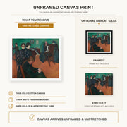 Edvard Munch - Death in the Sickroom canvas print size comparison and framing display infographic