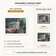 Edvard Munch - Death of Marat canvas print size comparison and framing display infographic