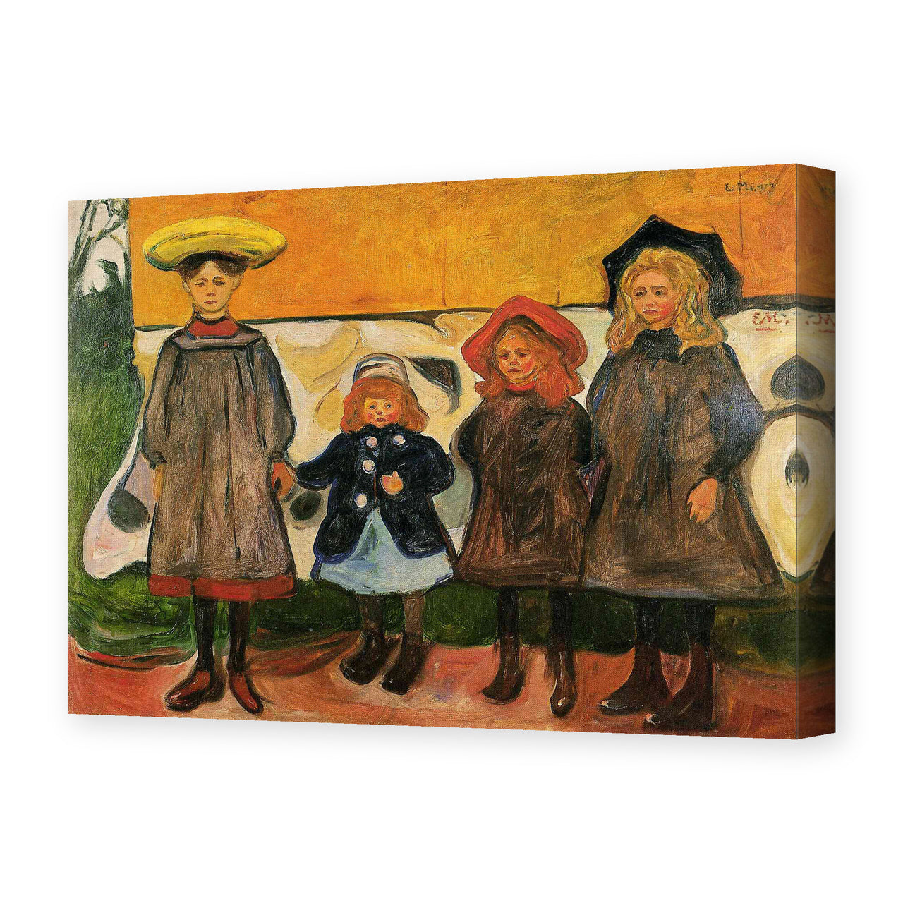 Edvard Munch's 'Four Girls In Asgardstrand' painting reproduced as a gallery-wrapped canvas print