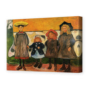 Edvard Munch's 'Four Girls In Asgardstrand' painting reproduced as a gallery-wrapped canvas print