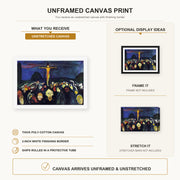 Edvard Munch - Golgotha canvas print size comparison and framing display infographic