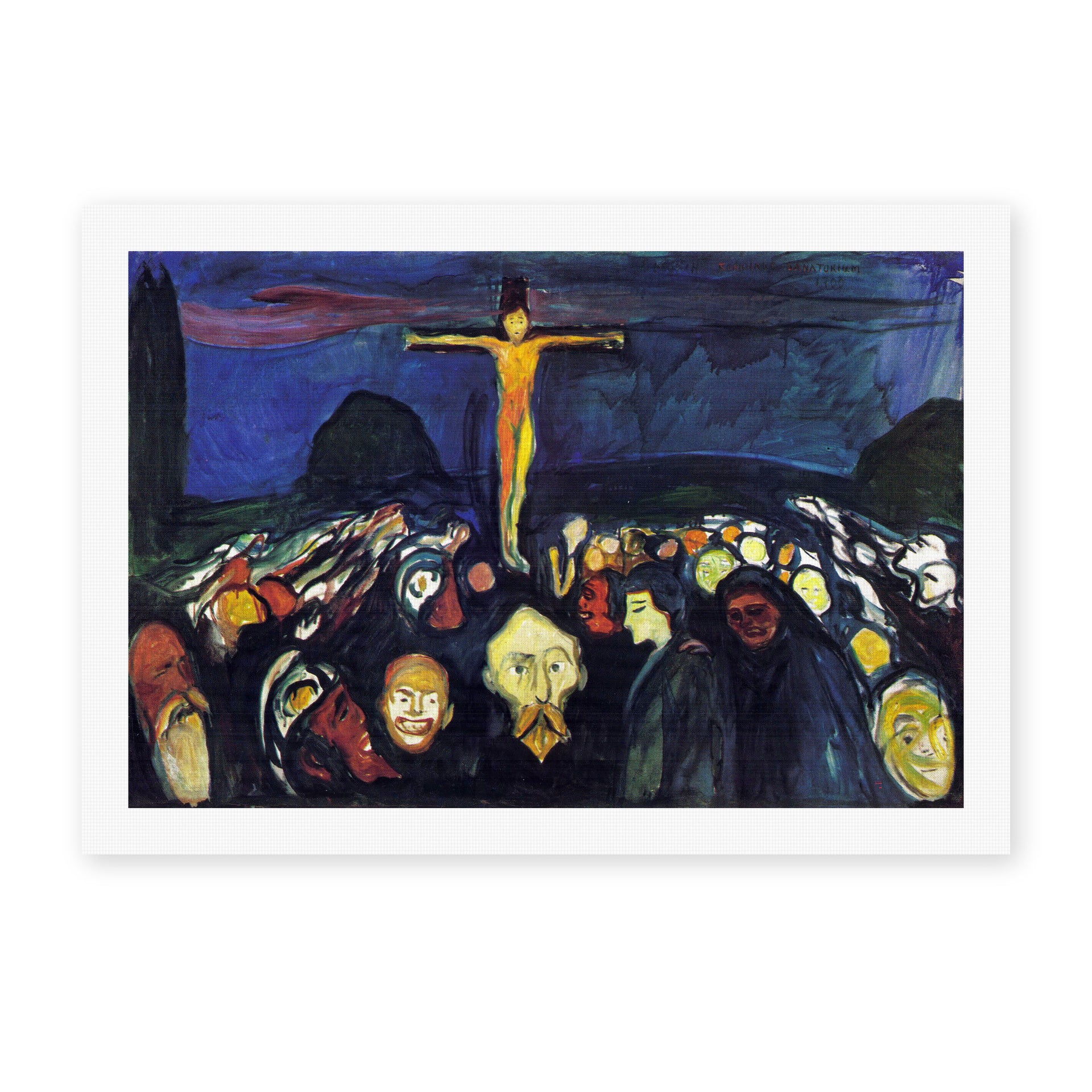 Edvard Munch's 'Golgotha' painting reproduced as a rolled canvas print