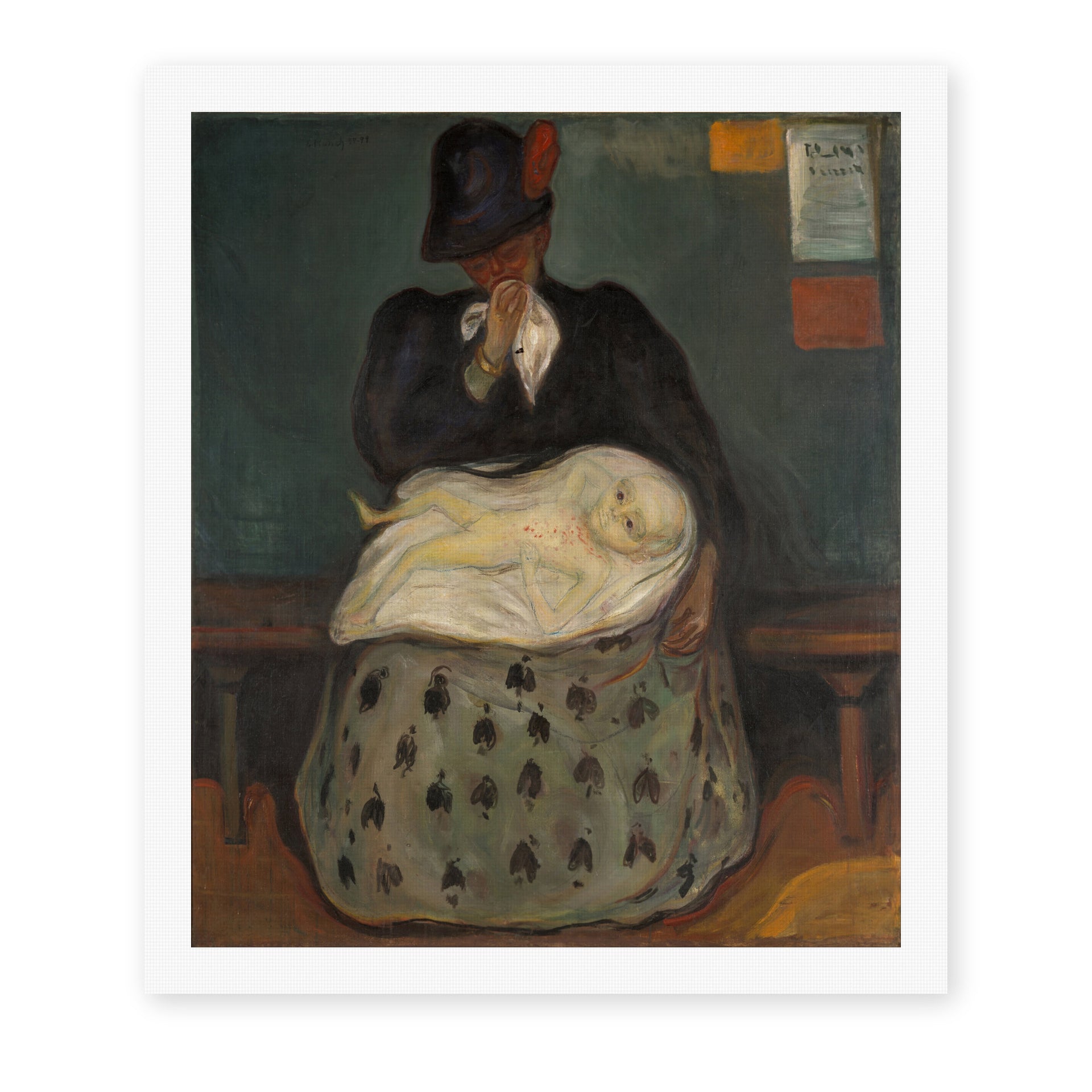 Edvard Munch's 'Inheritance' painting reproduced as a rolled canvas print