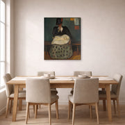 Gallery-wrapped canvas print of Edvard Munch's Inheritance displayed on a wall in a dining room