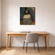 Gallery-wrapped canvas print of Edvard Munch's Inheritance displayed on a wall in a home office