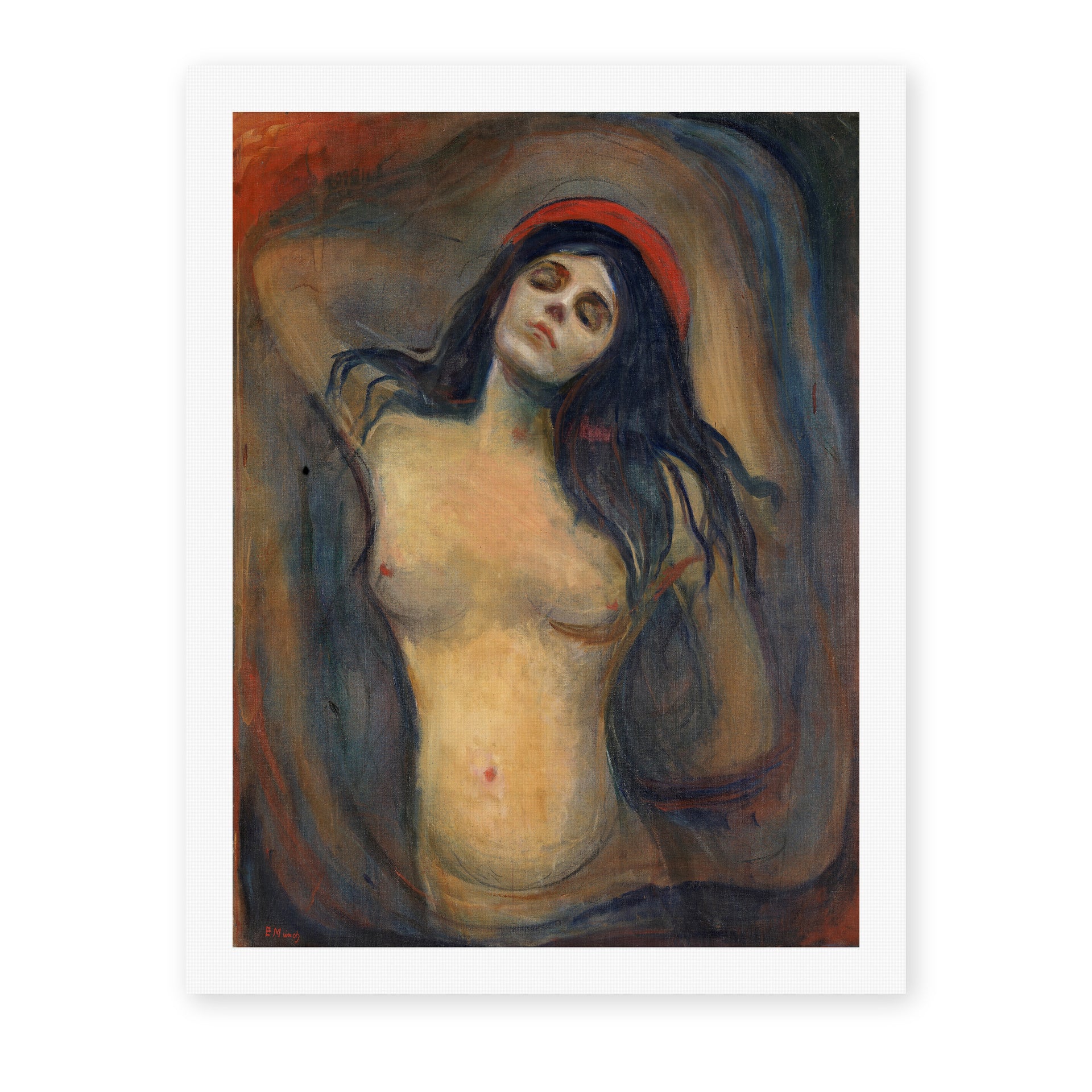 Edvard Munch's 'Madonna' painting reproduced as a rolled canvas print