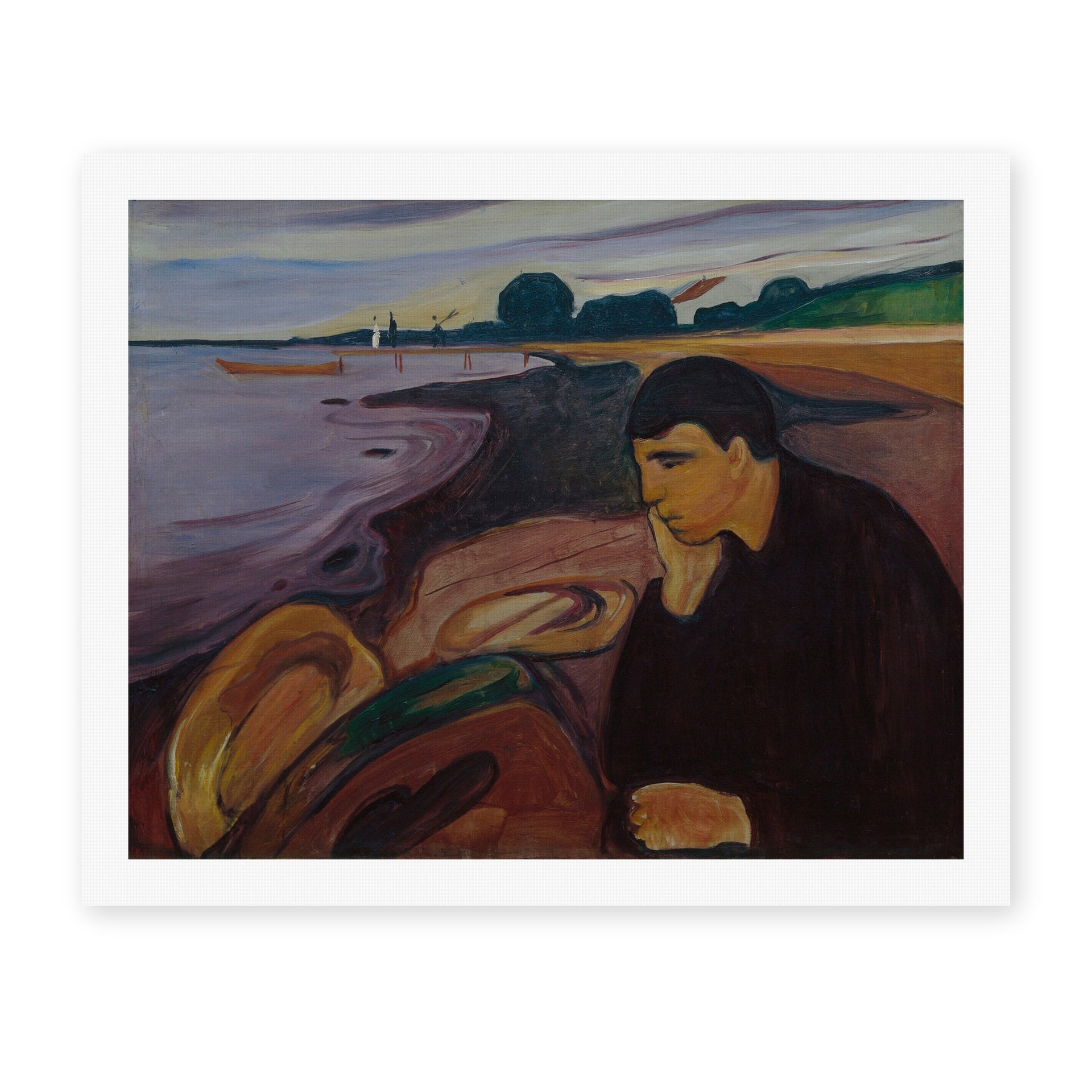 Edvard Munch's 'Melankoli' painting reproduced as a rolled canvas print
