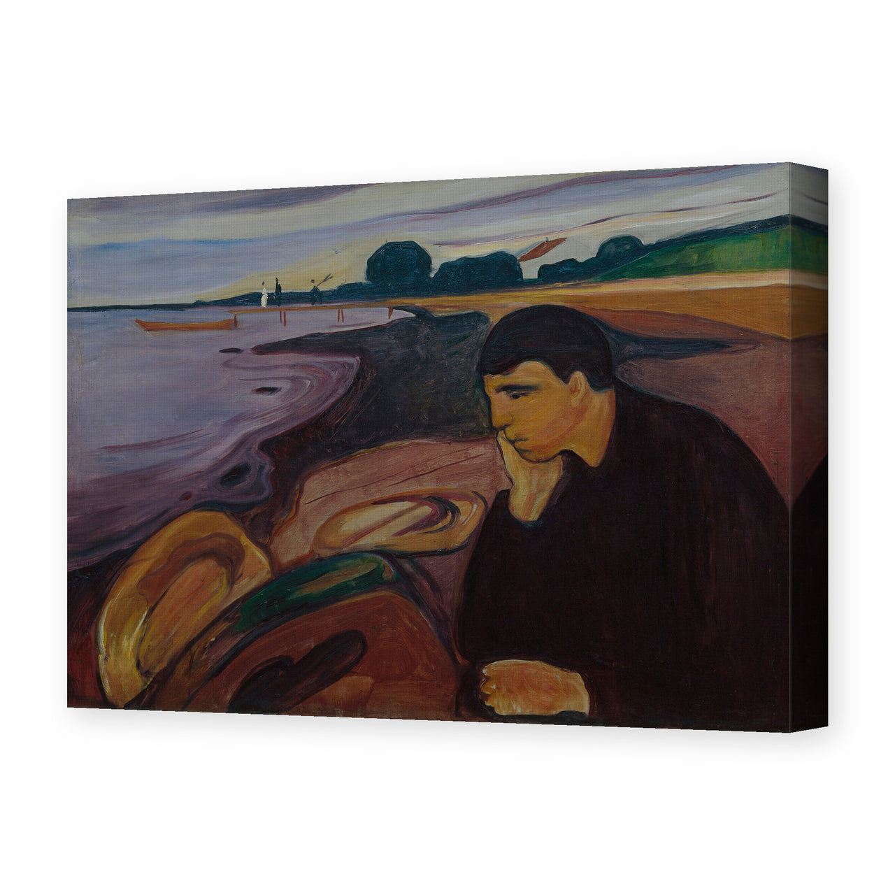 Edvard Munch's 'Melankoli' painting reproduced as a gallery-wrapped canvas print