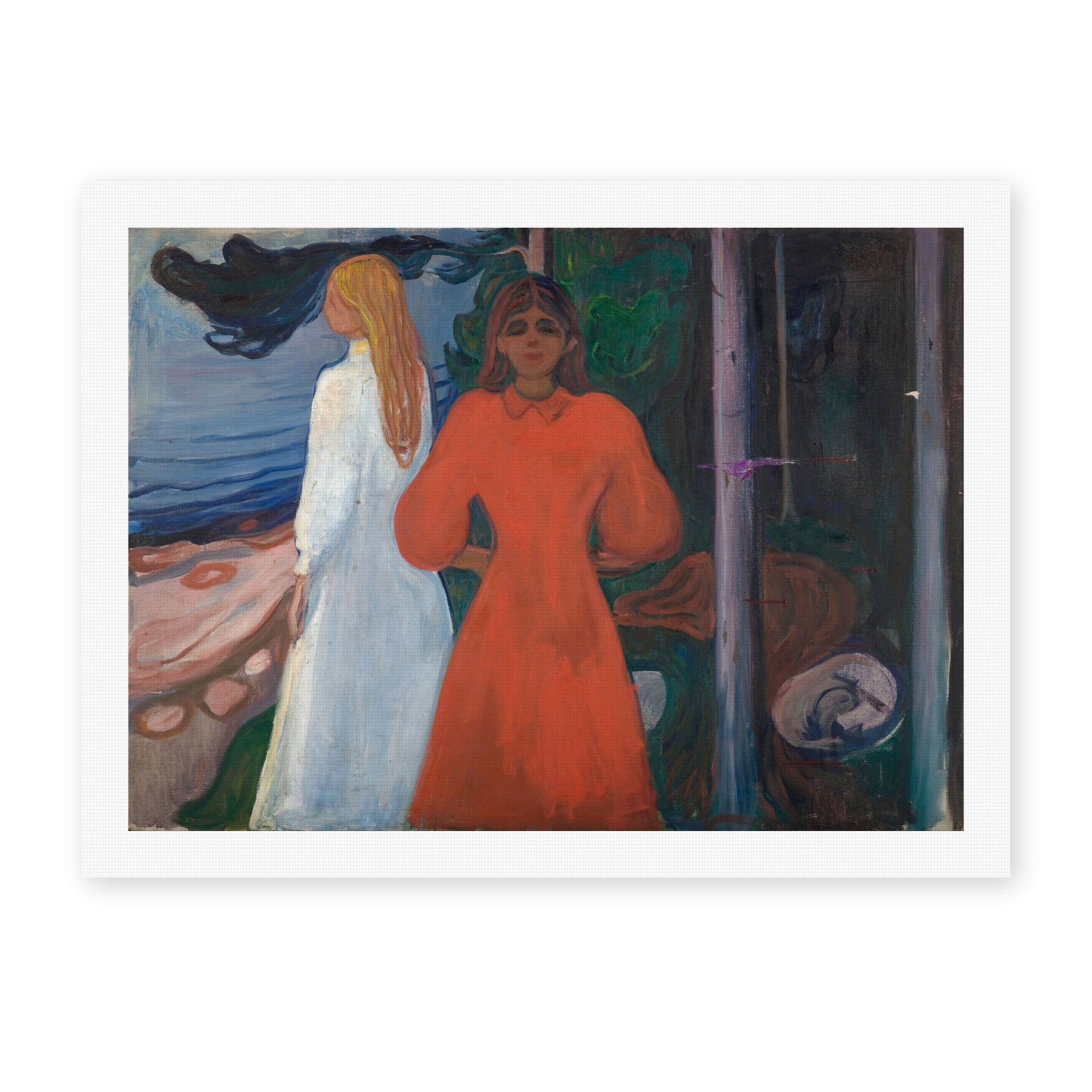 Edvard Munch's 'Red and White' painting reproduced as a rolled canvas print