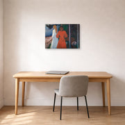 Gallery-wrapped canvas print of Edvard Munch's Red and White displayed on a wall in a home office