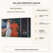 Edvard Munch - Red and White gallery wrap canvas construction and hanging details infographic