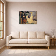 Gallery-wrapped canvas print of Edvard Munch's Separation displayed on a wall in a living room