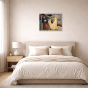 Unframed poster print of Edvard Munch's Separation displayed on a wall in a bedroom