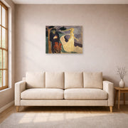 Unframed poster print of Edvard Munch's Separation displayed on a wall in a living room