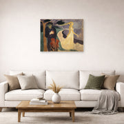 Unframed poster print of Edvard Munch's Separation displayed on a wall in a living room