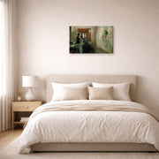 Gallery-wrapped canvas print of Edvard Munch's Spring displayed on a wall in a bedroom
