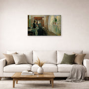 Gallery-wrapped canvas print of Edvard Munch's Spring displayed on a wall in a living room