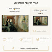 Edvard Munch - Spring poster print size comparison and framing display infographic