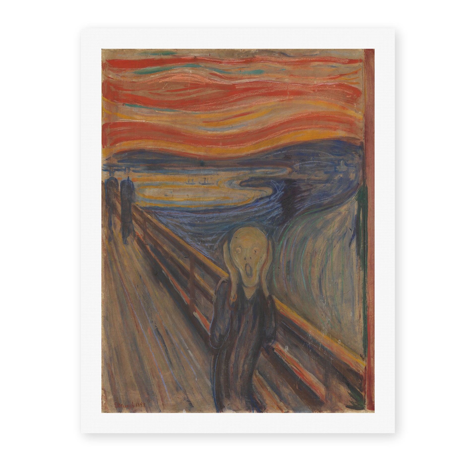 Edvard Munch's 'The Scream' painting reproduced as a rolled canvas print
