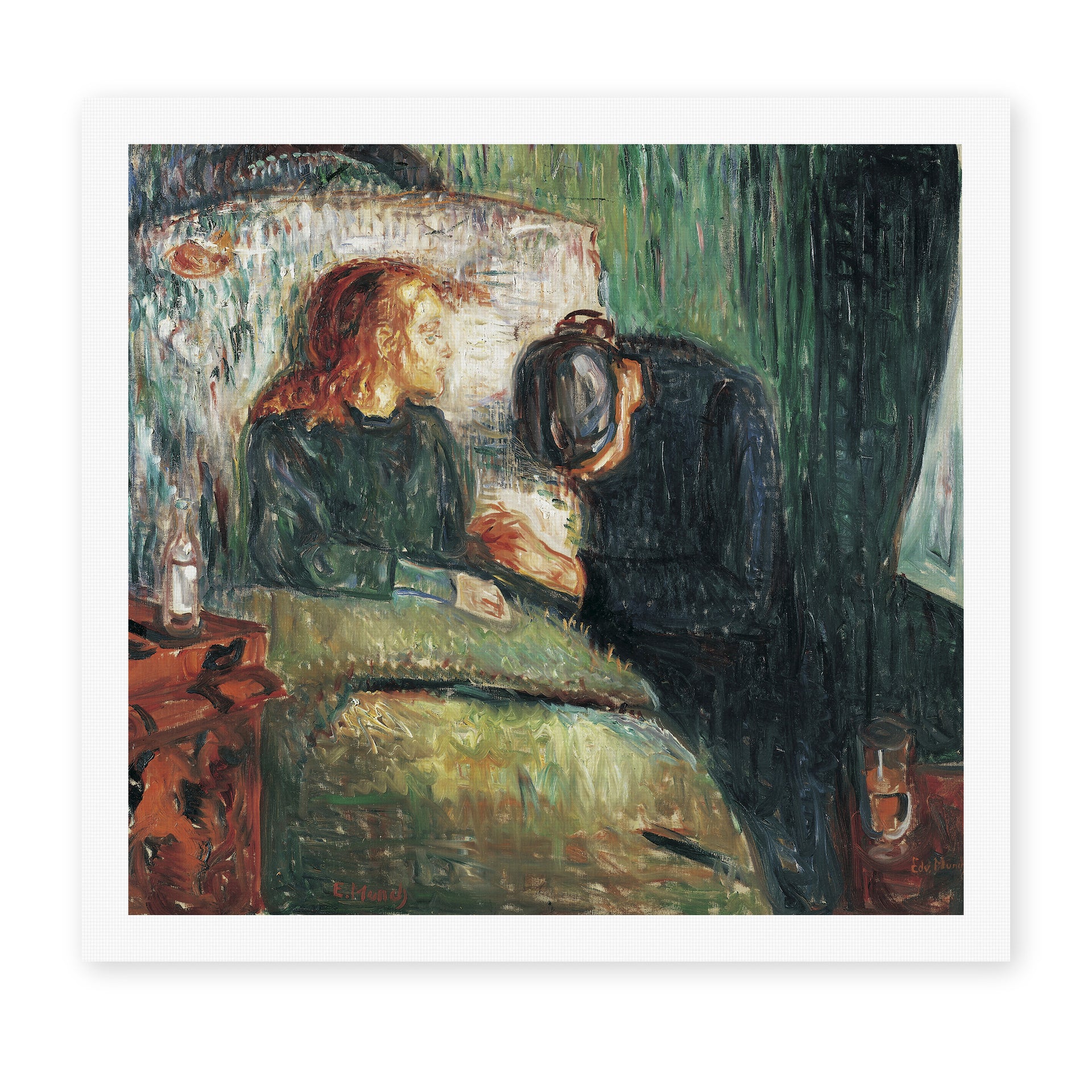Edvard Munch's 'The Sick Child' painting reproduced as a rolled canvas print