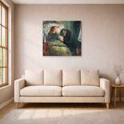 Gallery-wrapped canvas print of Edvard Munch's The Sick Child displayed on a wall in a living room