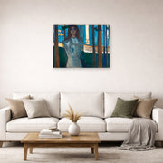 Unframed poster print of Edvard Munch's The Voice, Summer Night displayed on a wall in a living room