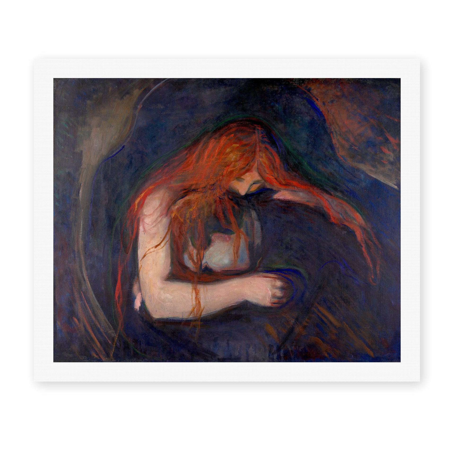 Edvard Munch's 'Vampire' painting reproduced as a rolled canvas print
