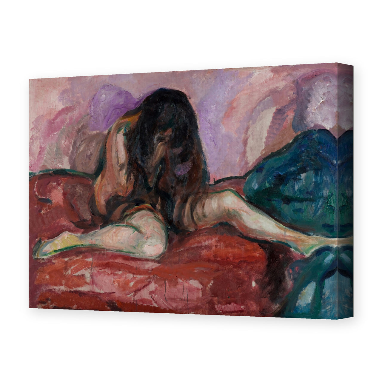 Edvard Munch's 'Weeping Nude' painting reproduced as a gallery-wrapped canvas print