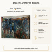 Edvard Munch - Workers on their Way Home gallery wrap canvas construction and hanging details infographic