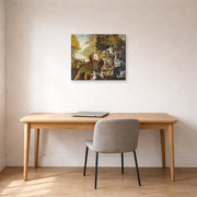 Gallery-wrapped canvas print of Edward Hicks's The Peaceable Kingdom displayed on a wall in a office