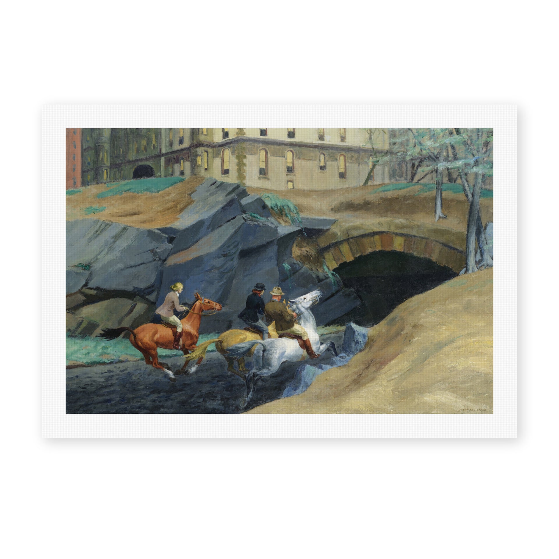 Edward Hopper's 'Bridle Path' painting reproduced as a rolled canvas print
